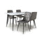 Madrid 1.2m White Ceramic Dining Table & 4 Chairs Set