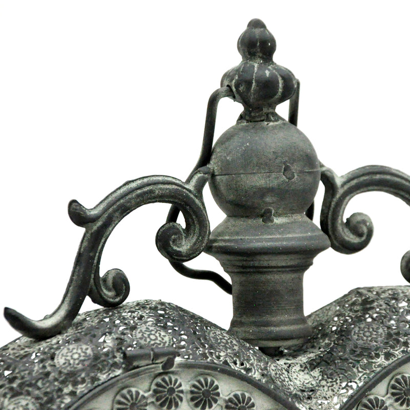 Large Silver Filigree Heart Candle Holder