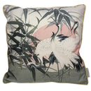 Pink Crane Velvet Cushion