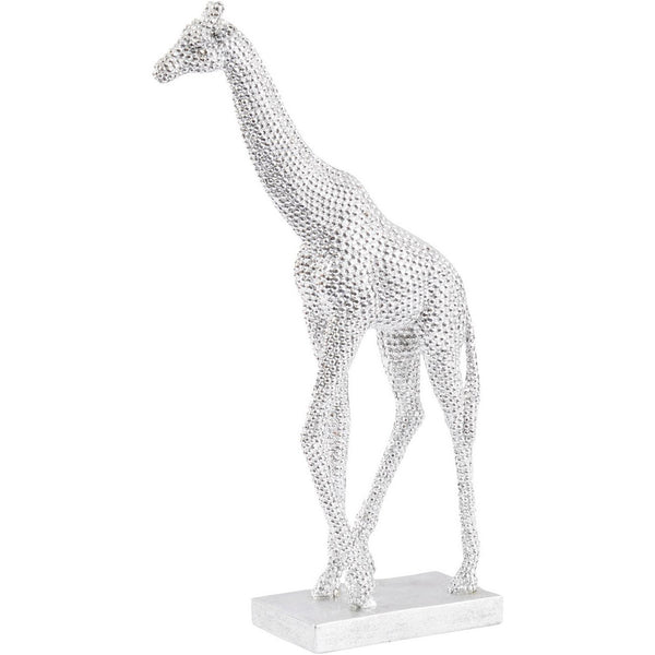 Silver Beaded Giraffe Sculpture
