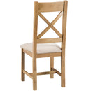 Country Oak Cross Back Chair Fabric Seat