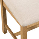 Country Oak Cross Back Chair Fabric Seat
