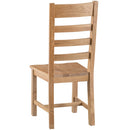 Country Oak Ladder Back Chair Wooden Seat