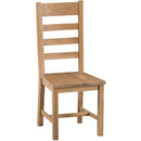 Country Oak Ladder Back Chair Wooden Seat