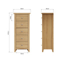 Chichester Oak 5 Drawer Chest