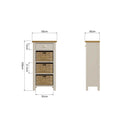 Canterbury Grey 1 Drawer 3 Basket Unit