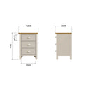Canterbury Grey 3 Drawer Bedside
