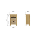 Canterbury Oak 1 Drawer 2 Basket Unit
