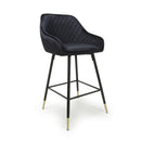 Elliot Brushed Black Velvet Bar Stool