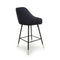 Elliot Brushed Black Velvet Bar Stool