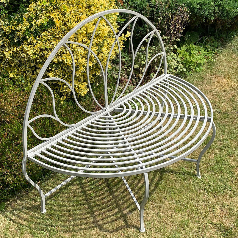 Metal Lotus Garden Bench