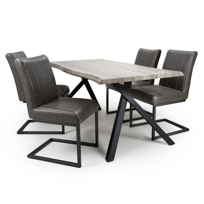 Stockholm Curved Dining Table & 4 Chair Set
