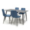 Monaco 1.6m Grey Ceramic Dining Table & 4 Chairs Set