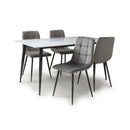 Madrid 1.2m White Ceramic Dining Table & 4 Chairs Set