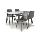 Monaco 1.2m White Ceramic Dining Table & 4 Chairs Set