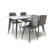 Monaco 1.6m White Ceramic Dining Table & 4 Chairs Set