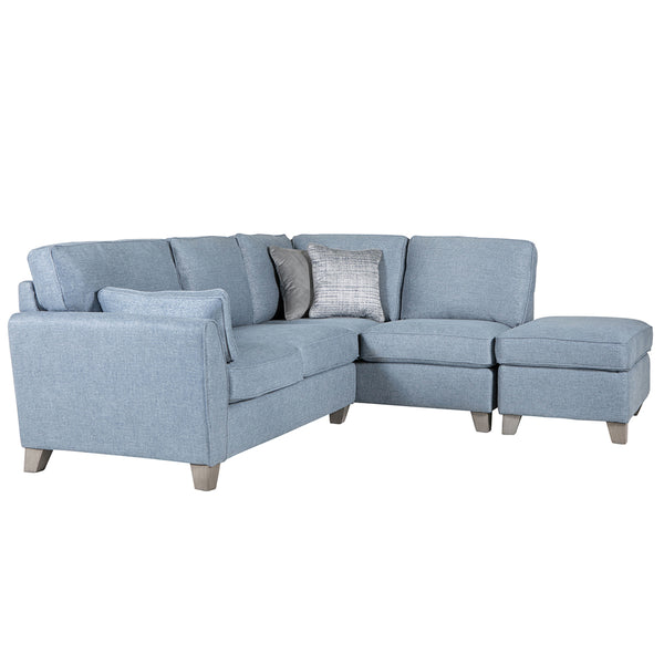 Jasmine Right Hand Corner Sofa - Blue