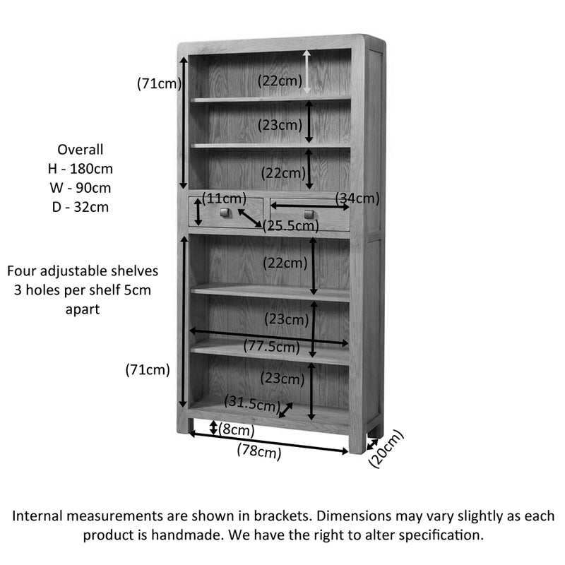 Sway Oak Tall Bookcase with 2 Drawers