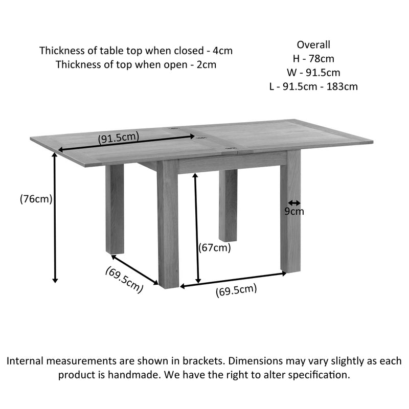 Hampshire Oak 3' Flip Top Table