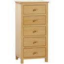 Arundel Oak 5 Drawer Tall Chest