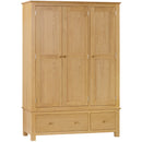 Arundel Oak Triple Wardrobe with 2 Drawers