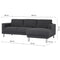 Manhattan Chaiselongue Sofa Charcoal (Right Hand)