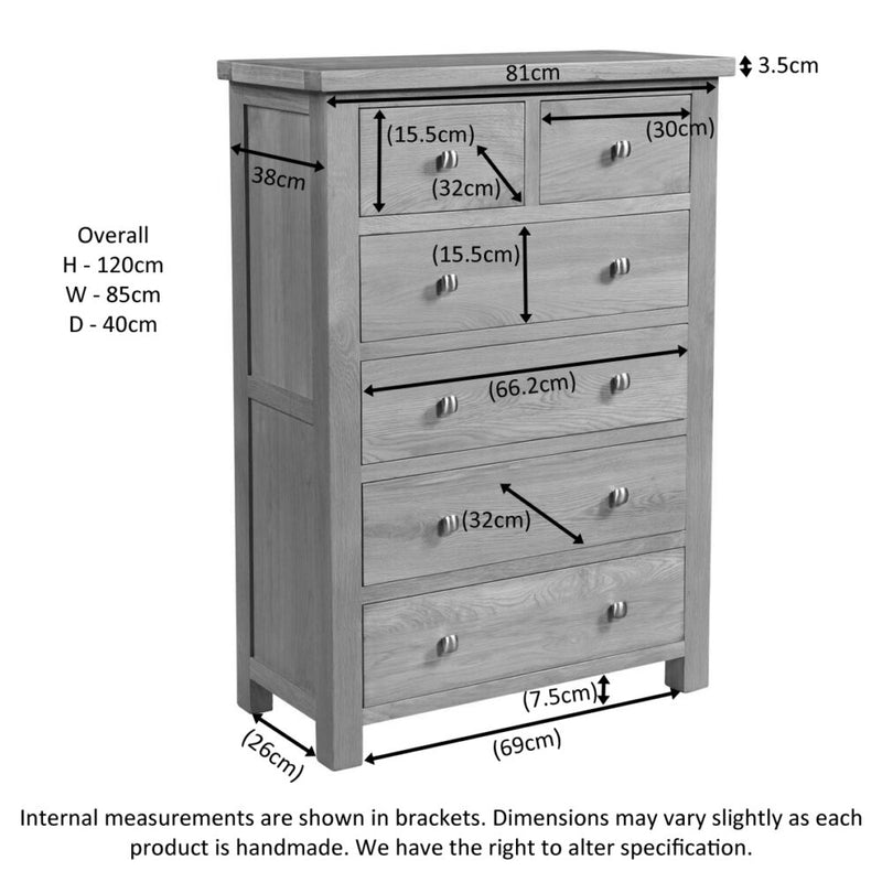 Oxford Oak 2 Over 4 Chest