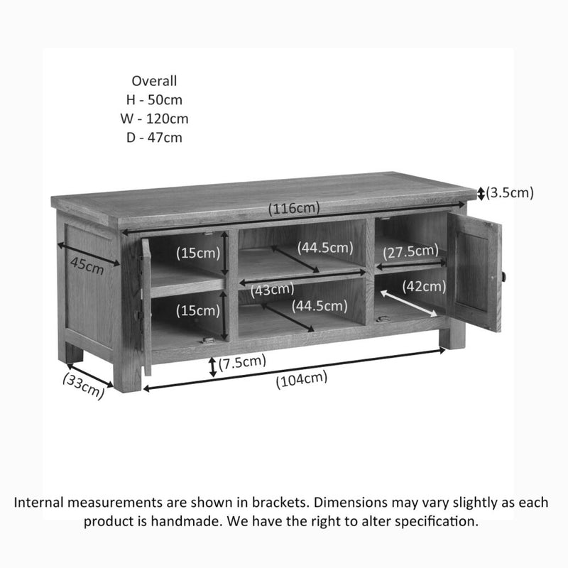 Oxford Oak Large TV Unit