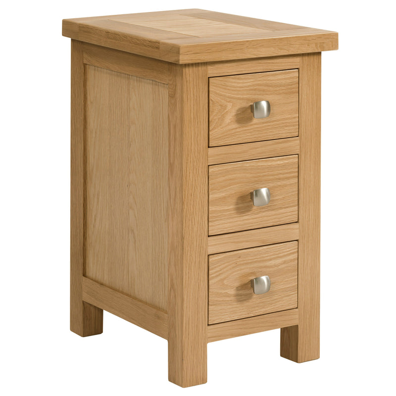 Oxford Oak Compact 3 Drawer Bedside