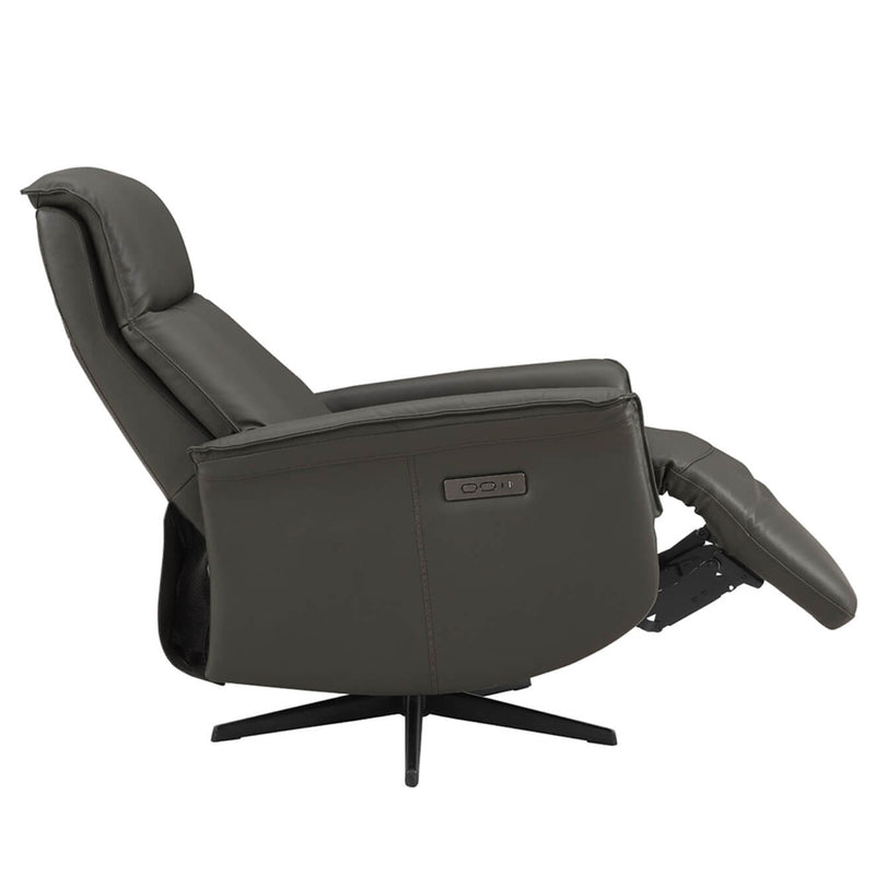 Hudson Swivel Accent Electric Recliner - Ash