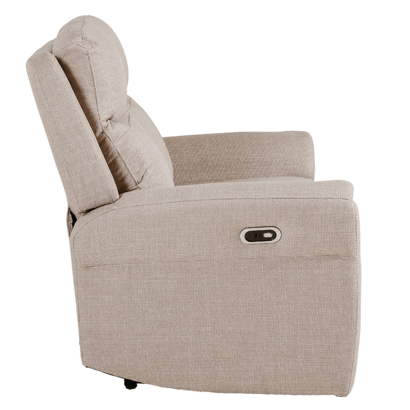 Hudson Electric Recliner - 2 Seater Mushroom