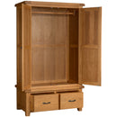 Brockenhurst Oak Double Wardrobe with 2 Drawers