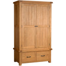 Brockenhurst Oak Double Wardrobe with 2 Drawers