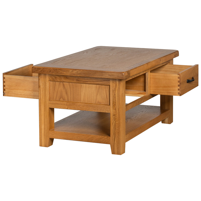 Brockenhurst Oak Coffee Table with 2 Drawers