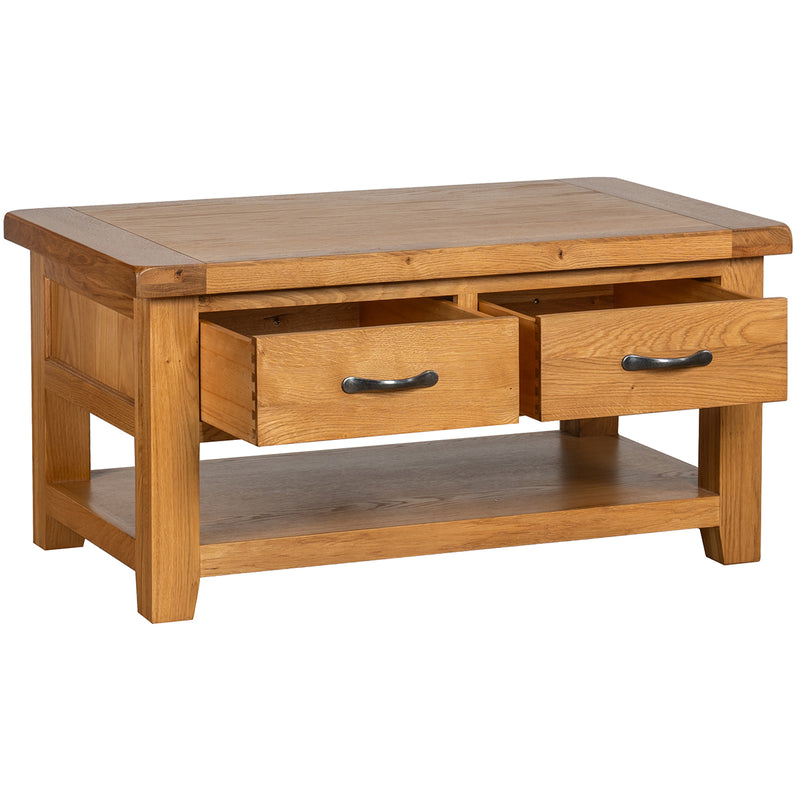 Brockenhurst Oak Coffee Table with 2 Drawers