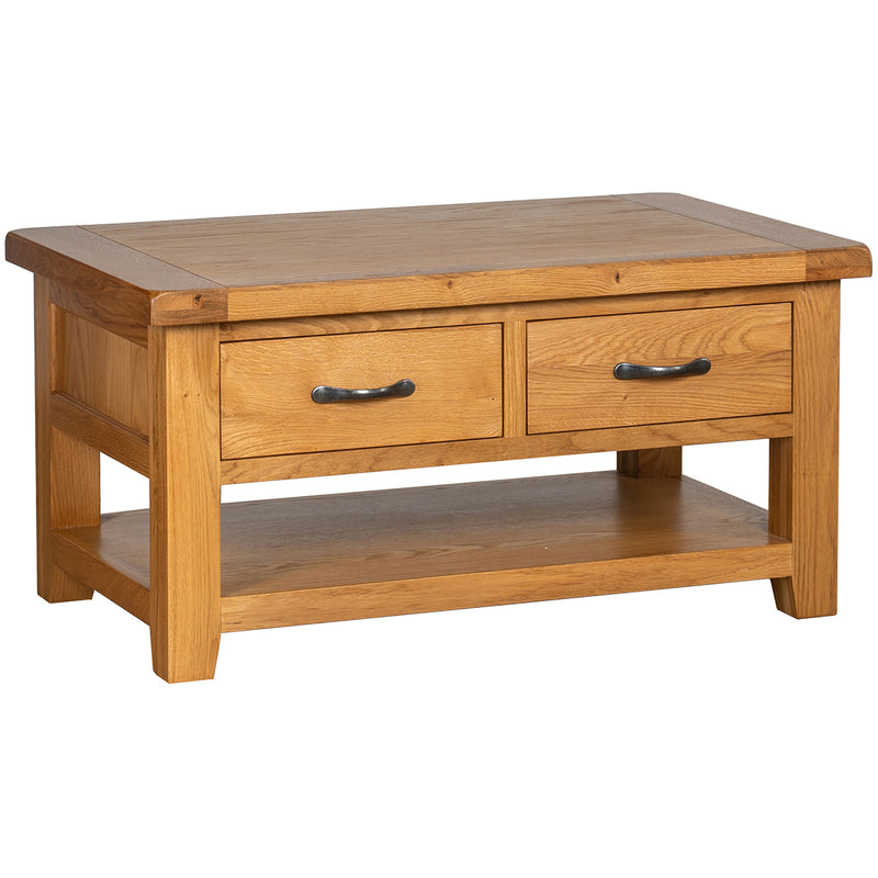 Brockenhurst Oak Coffee Table with 2 Drawers