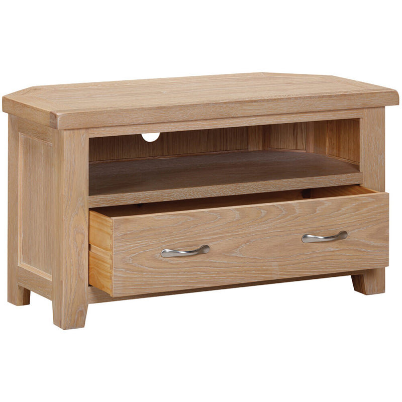 Salcombe Oak Corner TV Unit