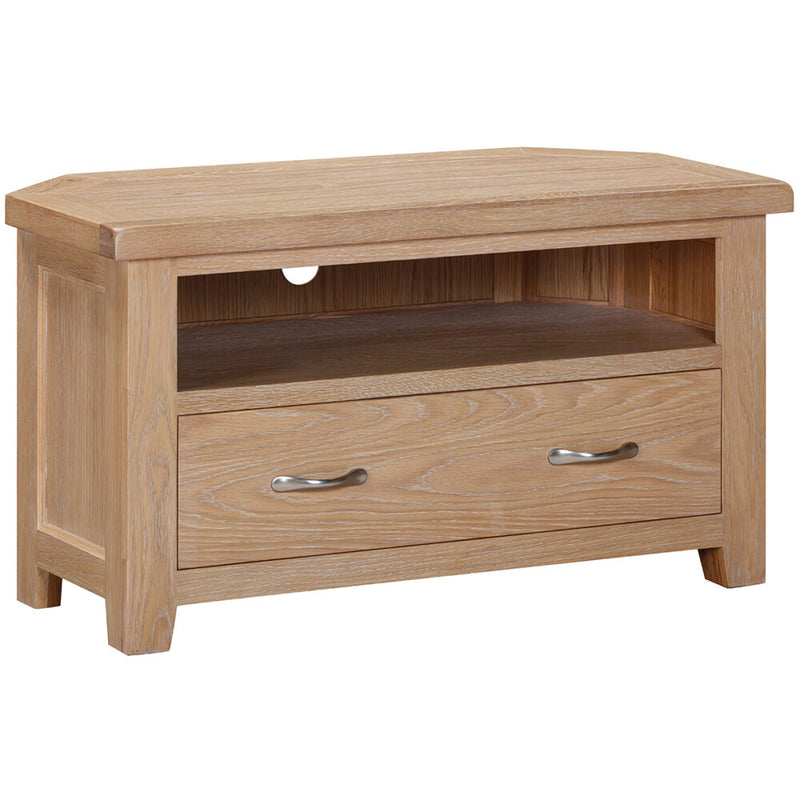 Salcombe Oak Corner TV Unit