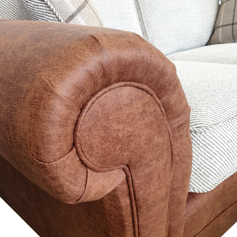 Tarquin 2 Seater Sofa Oatmeal Scatter Back