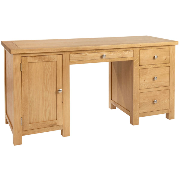 Oxford Oak Double Pedestal Desk