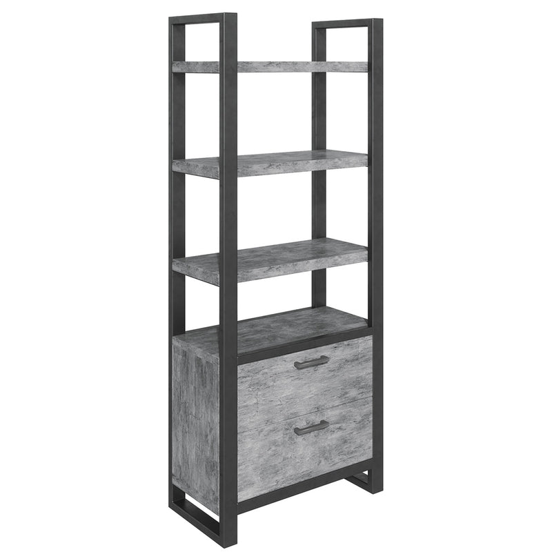 Foundry Stone Effect Bookcase with Drawers