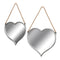 Set of 2 Silver Heart Mirrors