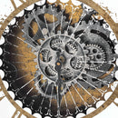 Round Mirrored Moving Cog Wall Clock