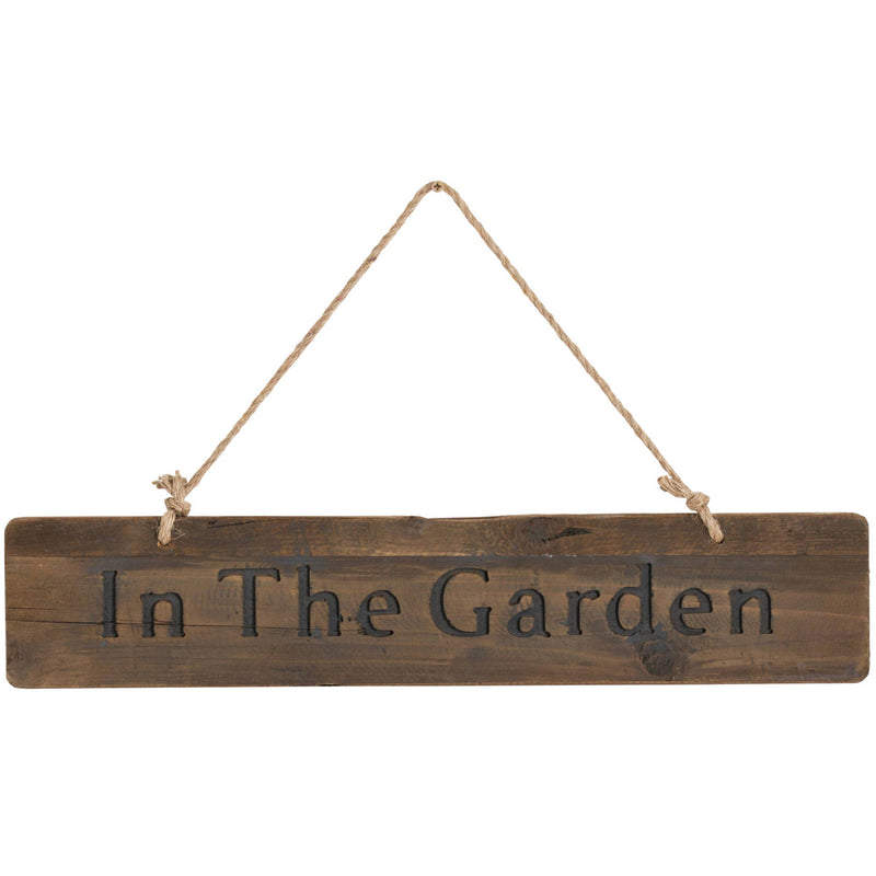 In The Garden Rustic Wooden Plaque