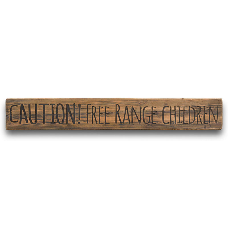 Free Range Children Rustic Wooden Plaque