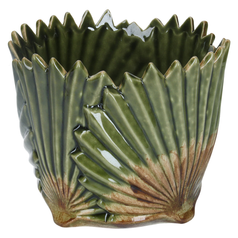 Fan Leaf Ceramic Pot Cover