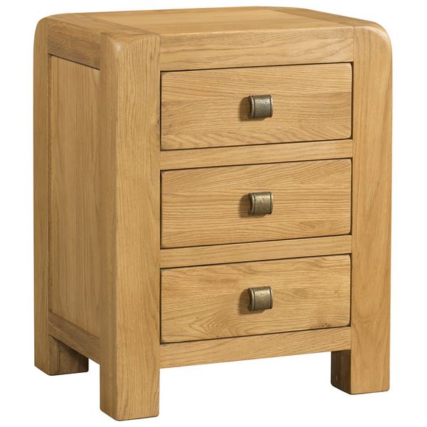 Sway Oak 3 Drawer Bedside