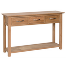 Hampshire Oak 3 Drawer Console Table