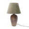 Tall Rustic Lamp with Grey Velvet Shade