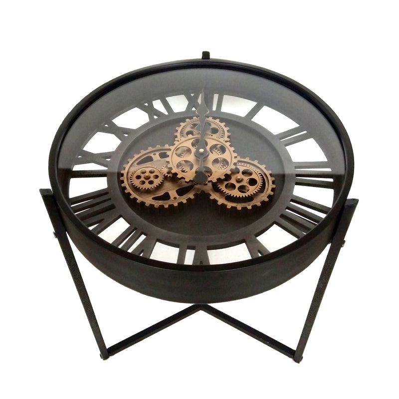 Roman Moving Cog Clock Table